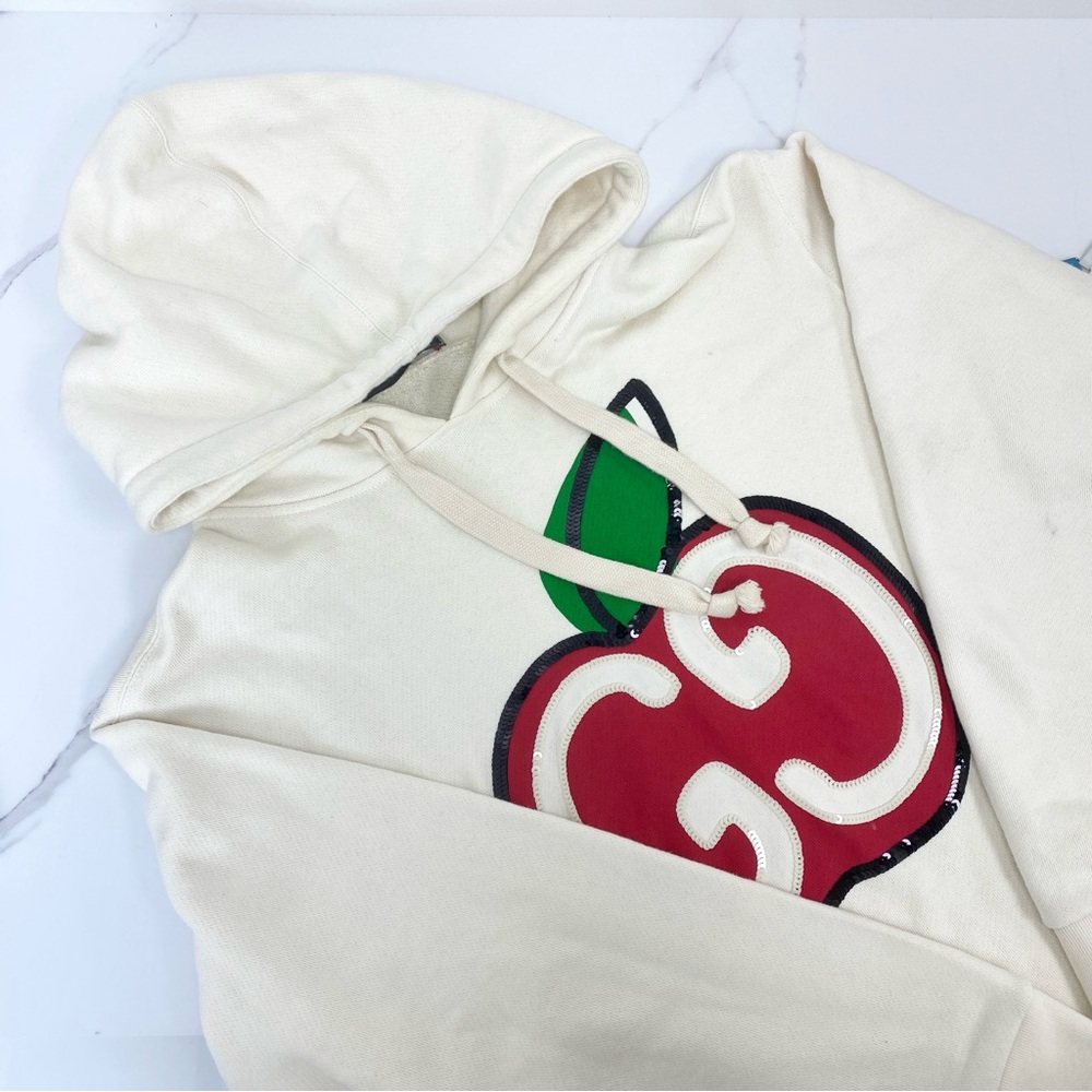 Gucci Hooded Dress with GG Apple Print